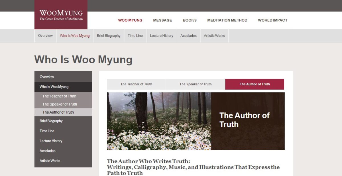 Screenshot taken from Woo Myung's website.